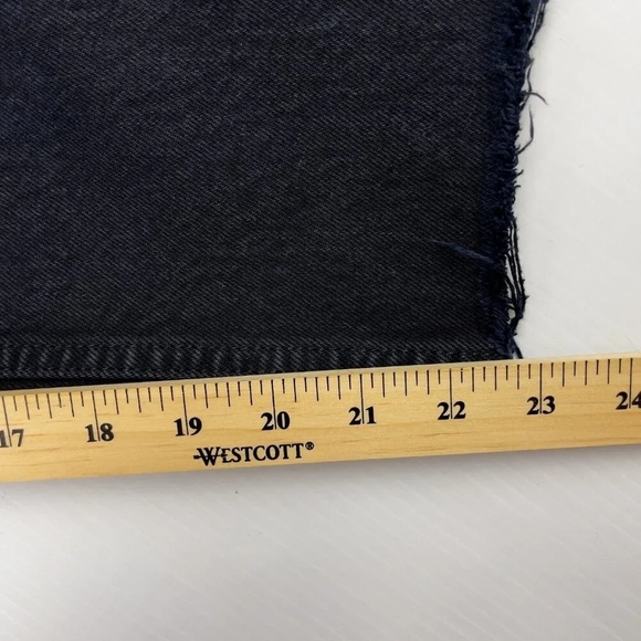 RE/DONE Stove Pipe Cropped High-Rise Button Fly Raw Hem Black Jeans s24 - Picture 11 of 13